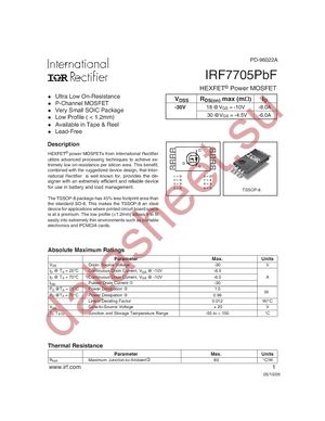 IRF7705TRPBF datasheet  